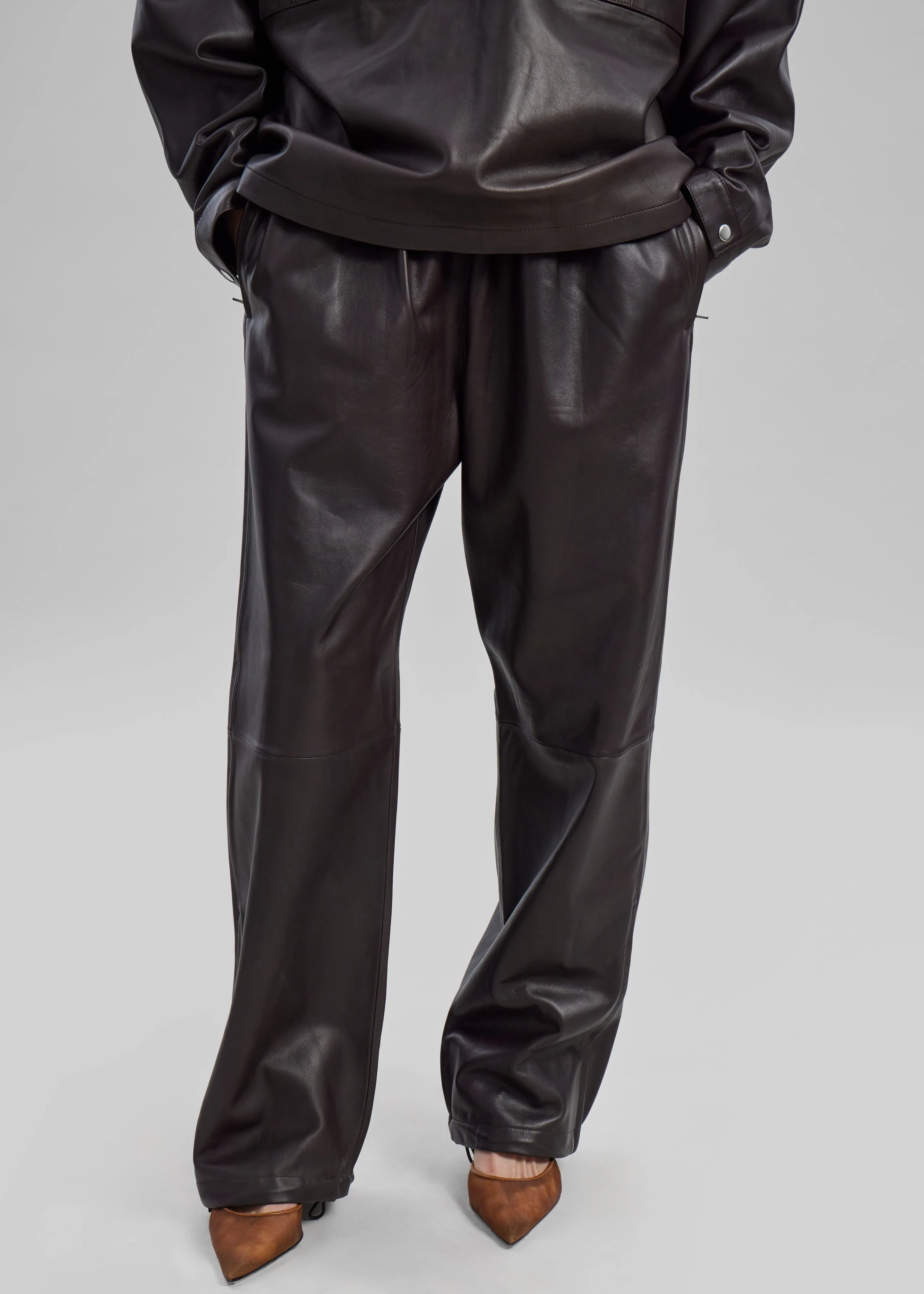 Kevin Leather Trousers - Brown