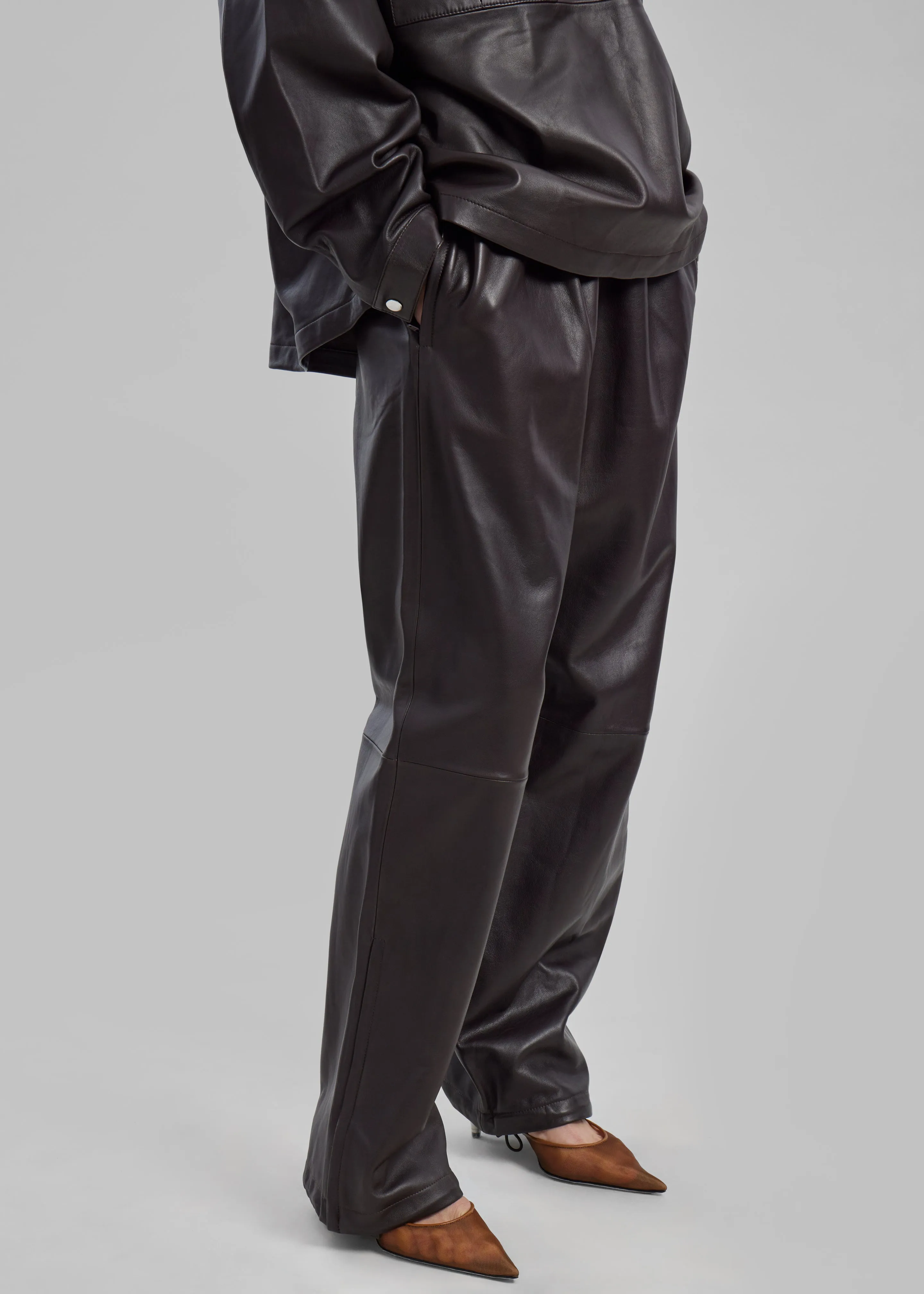 Kevin Leather Trousers - Brown