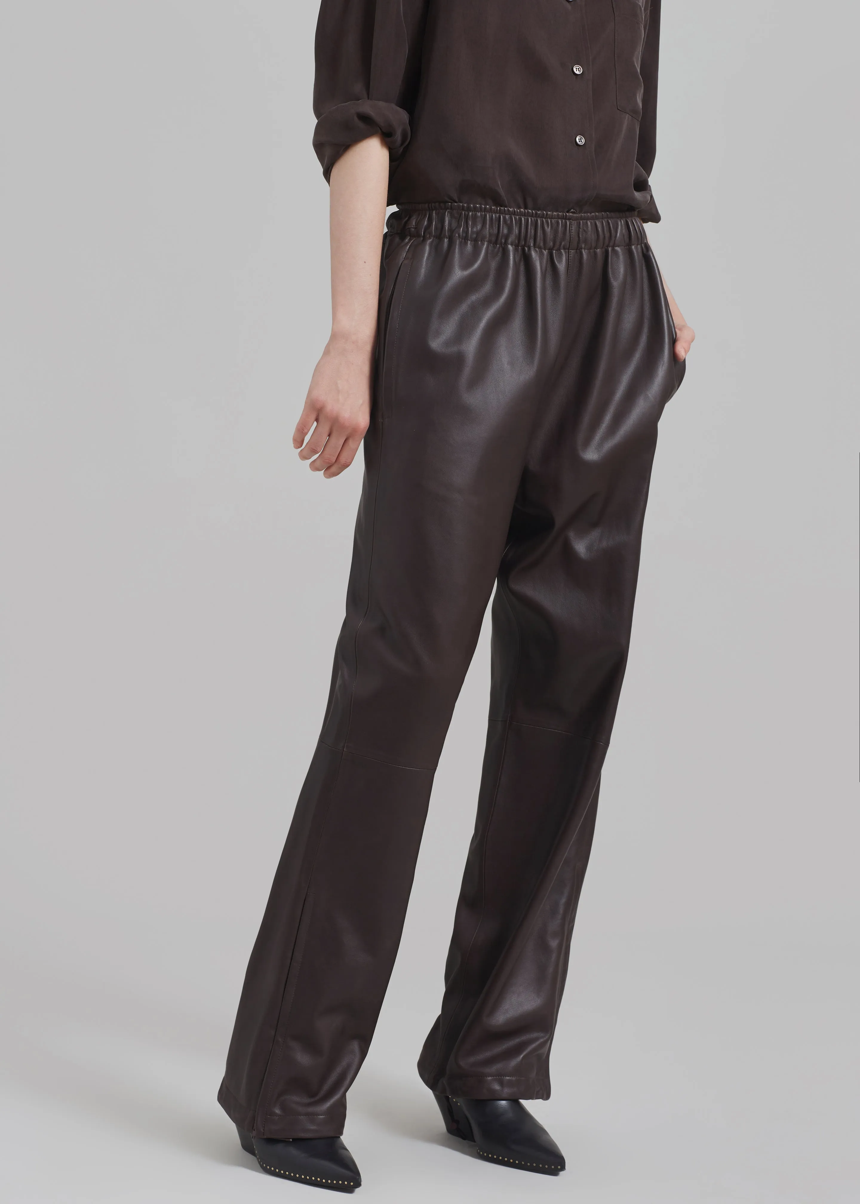 Kevin Leather Trousers - Brown