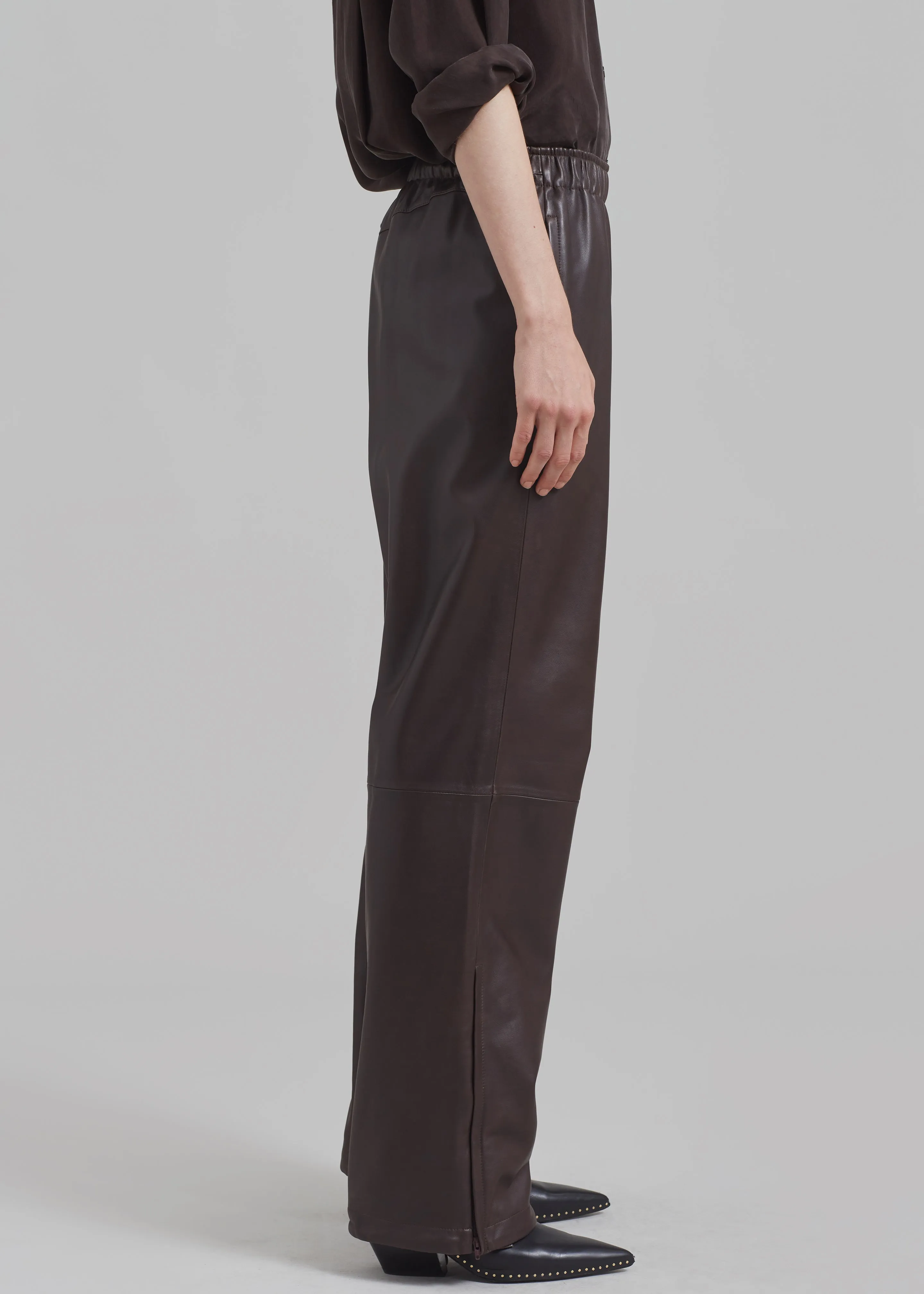 Kevin Leather Trousers - Brown