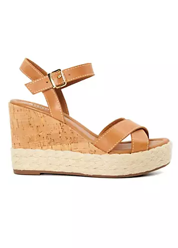 Kindest Tan Wedge Sandals by Dune London | Look Again