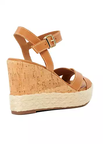 Kindest Tan Wedge Sandals by Dune London | Look Again