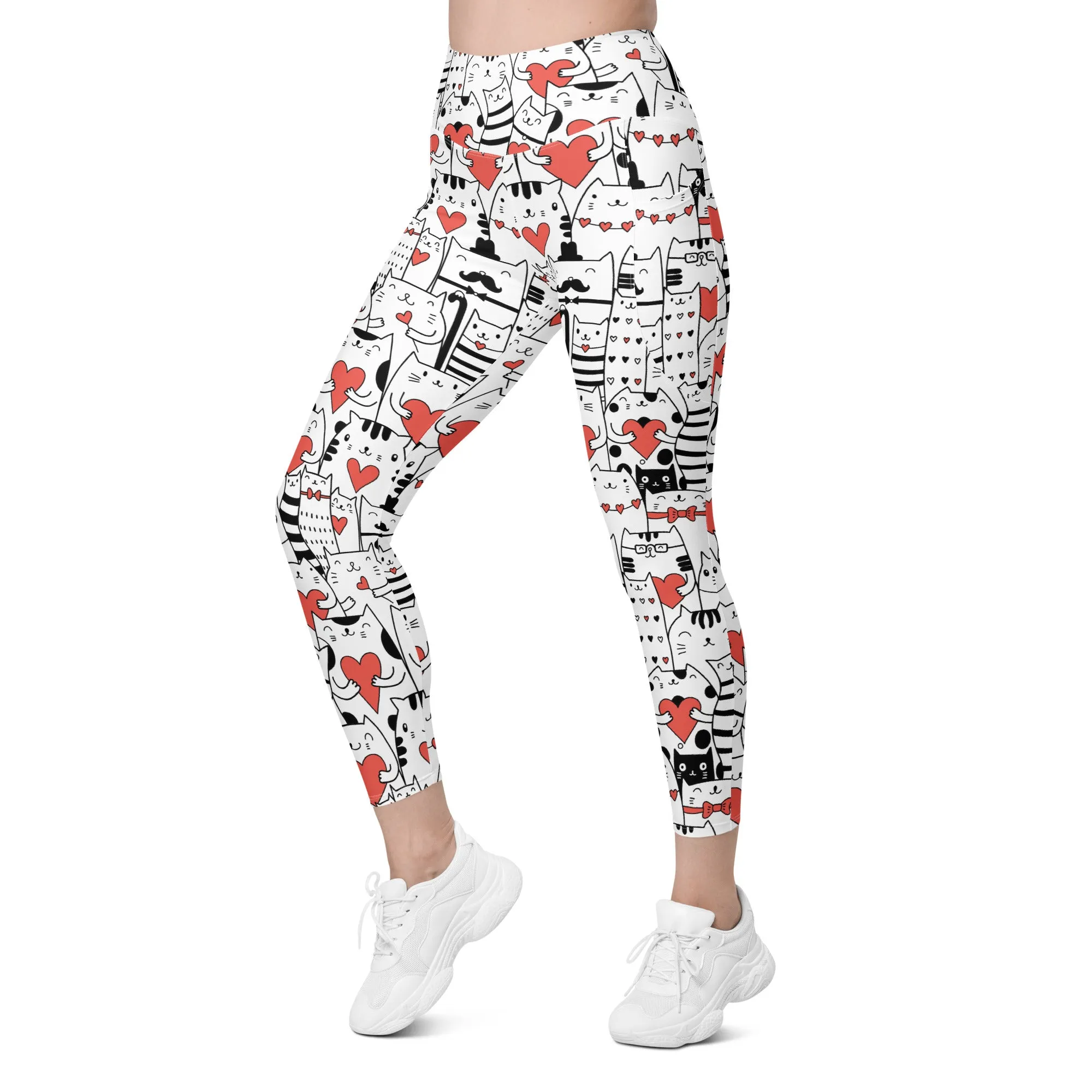 Kitties in Love Leggings With Pockets