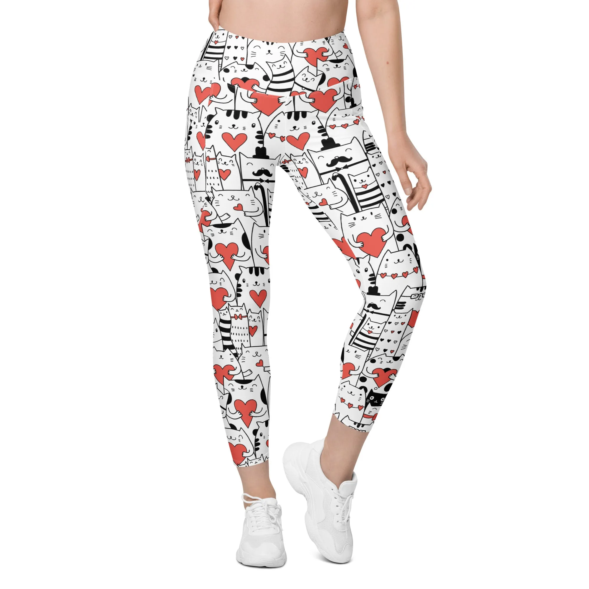 Kitties in Love Leggings With Pockets