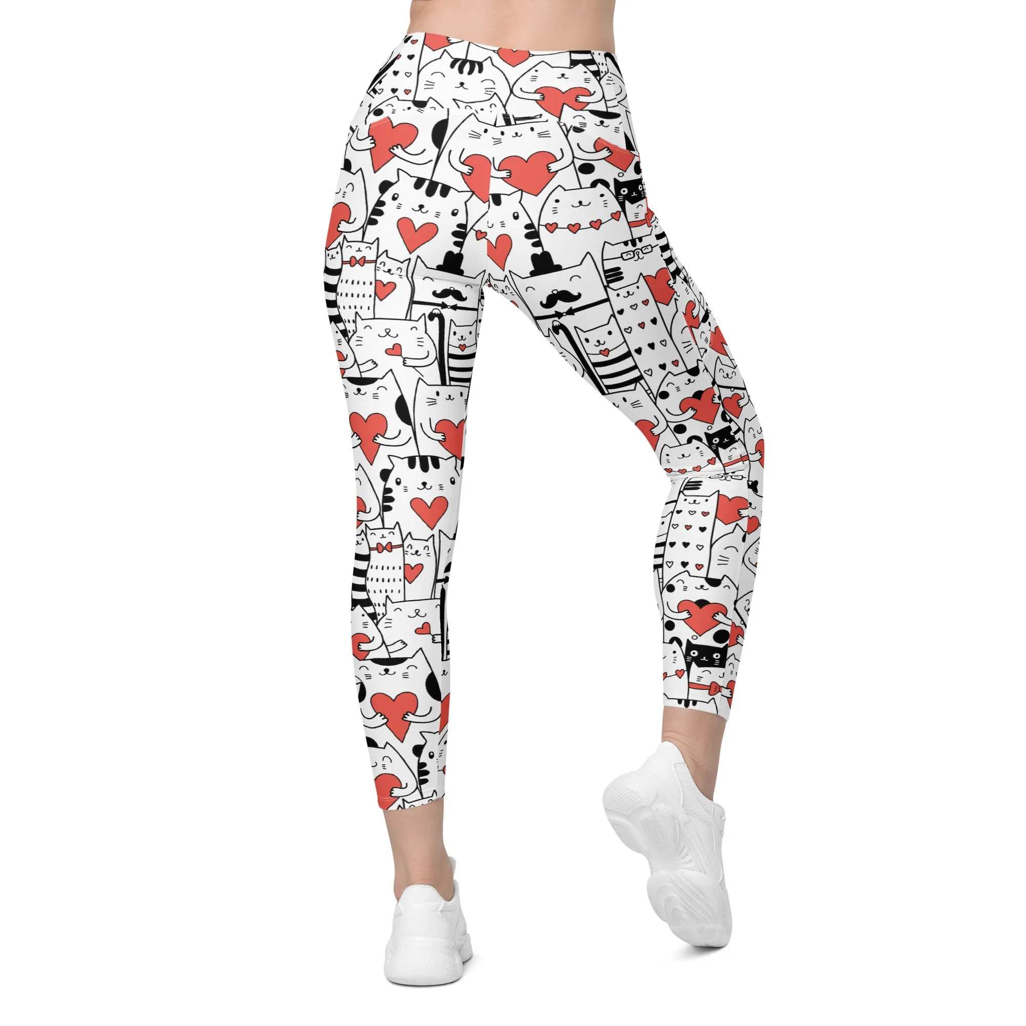 Kitties in Love Leggings With Pockets