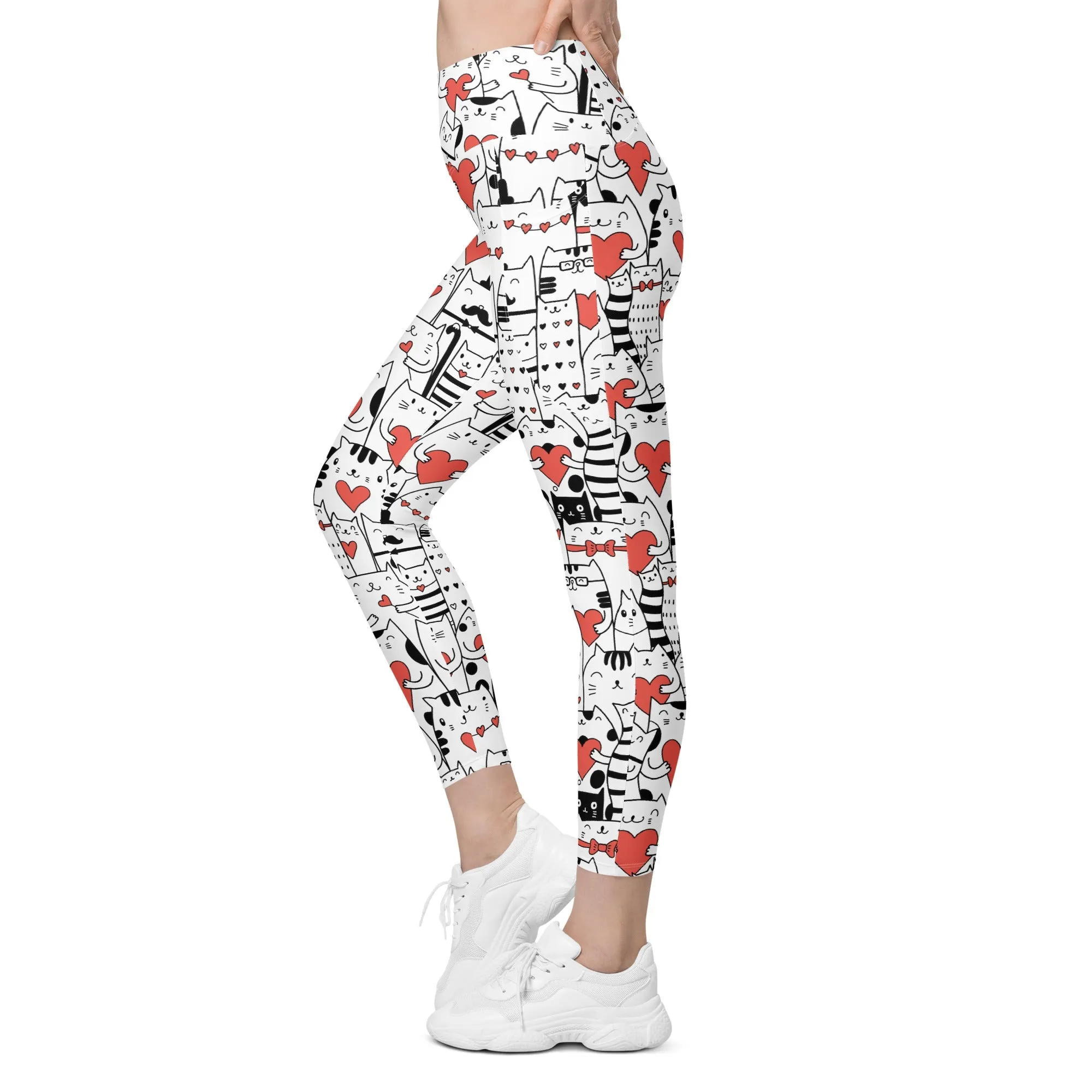 Kitties in Love Leggings With Pockets