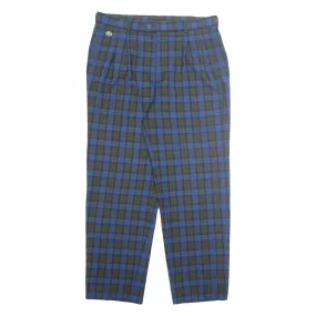 LACOSTE Chino Plaid Mens Trousers Blue Regular Straight W34 L30