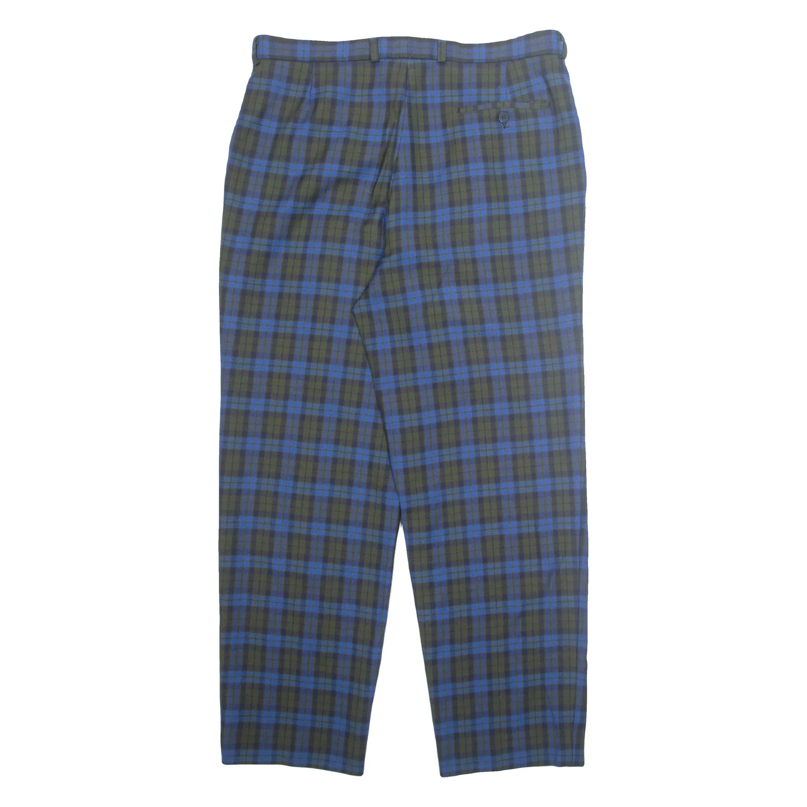 LACOSTE Chino Plaid Mens Trousers Blue Regular Straight W34 L30