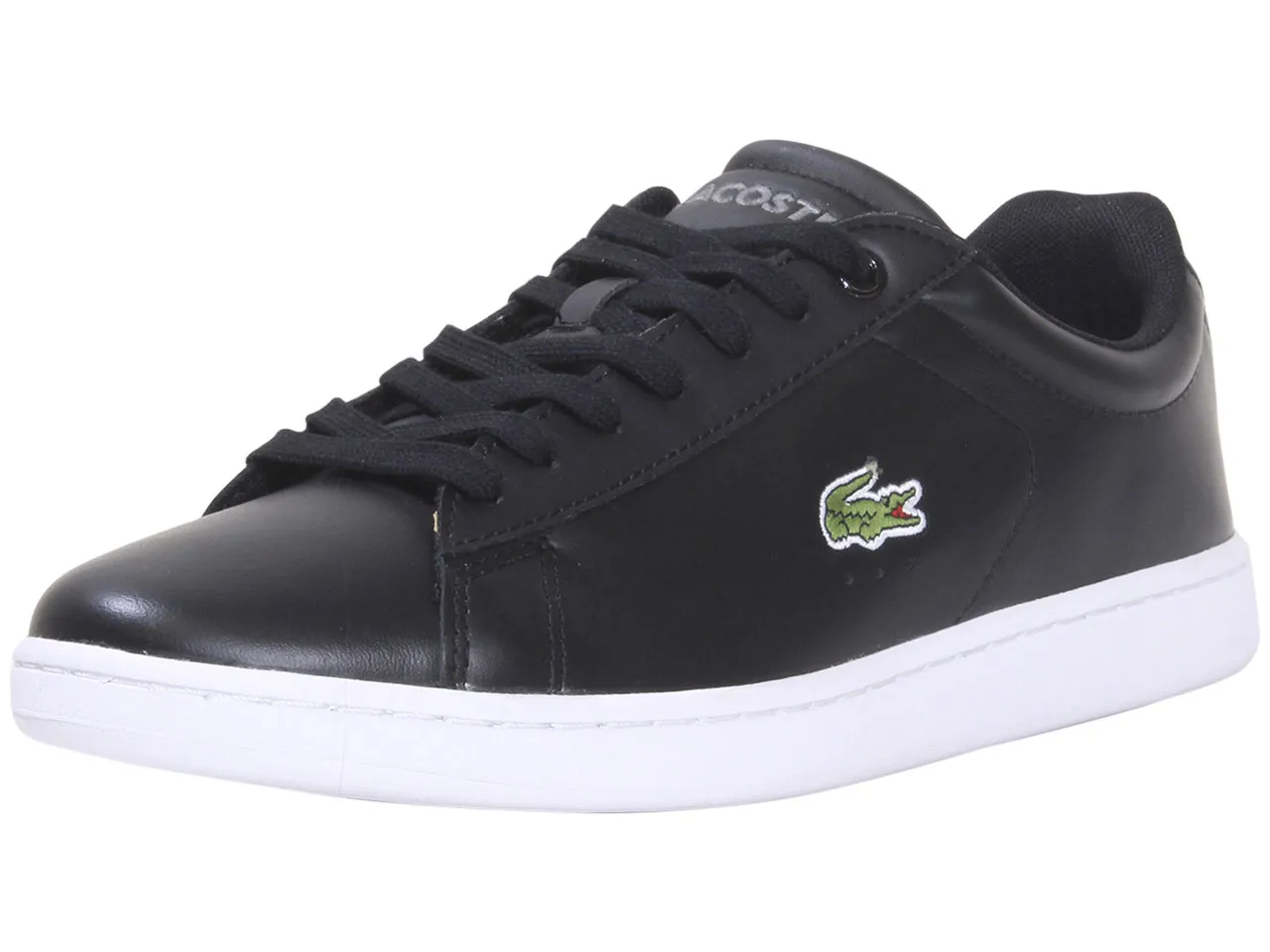 Lacoste Men's Carnaby-BL21-1 Sneakers Lace Up Low Top Black/White Sz. 10.5