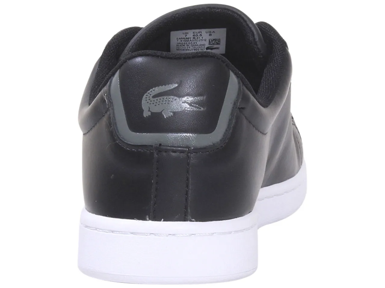 Lacoste Men's Carnaby-BL21-1 Sneakers Lace Up Low Top Black/White Sz. 10.5