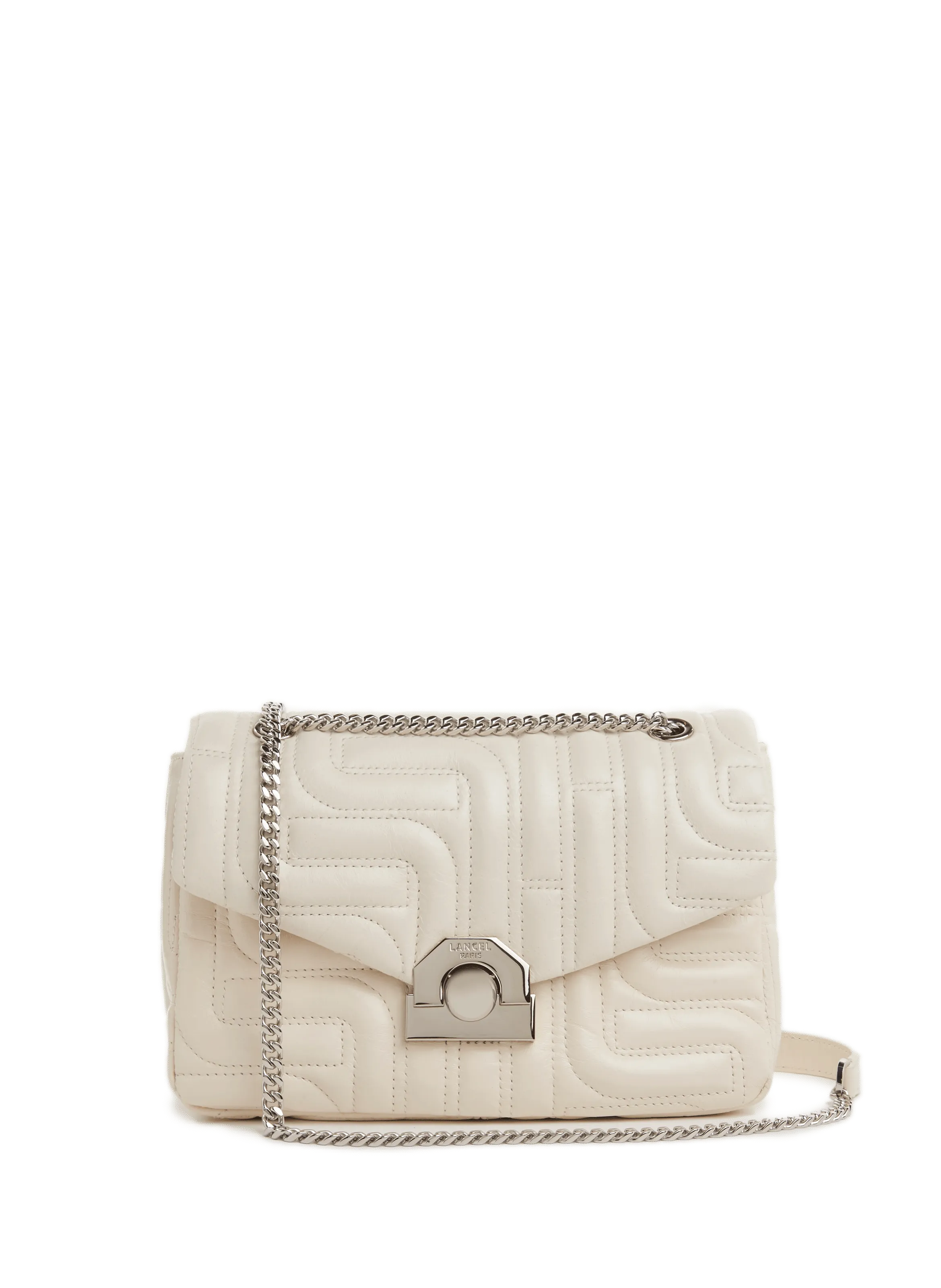 LANCEL  Midi-Minuit M quilted leather handbag  - White