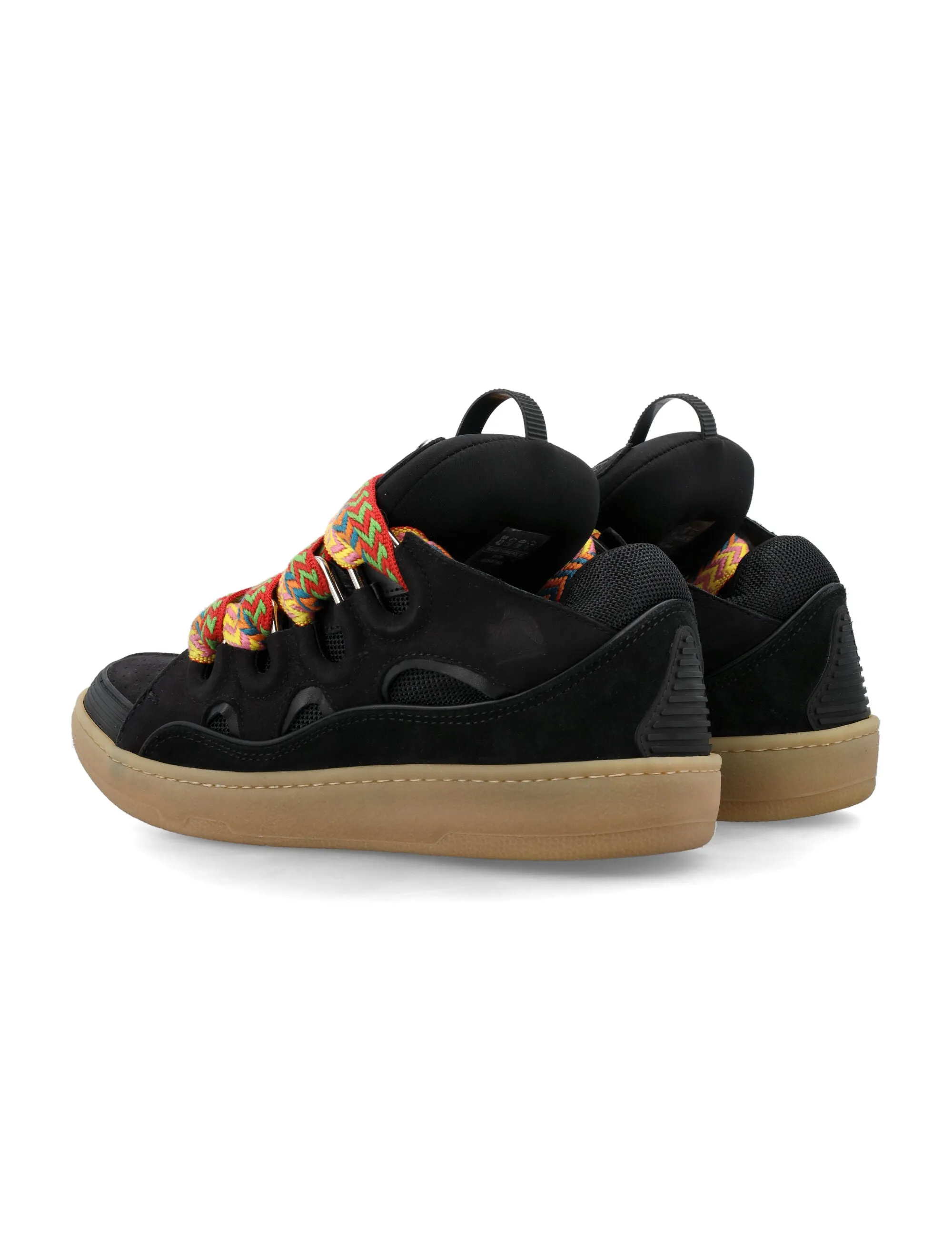 LANVIN Men's Leather Curb Sneakers in Black for SS24