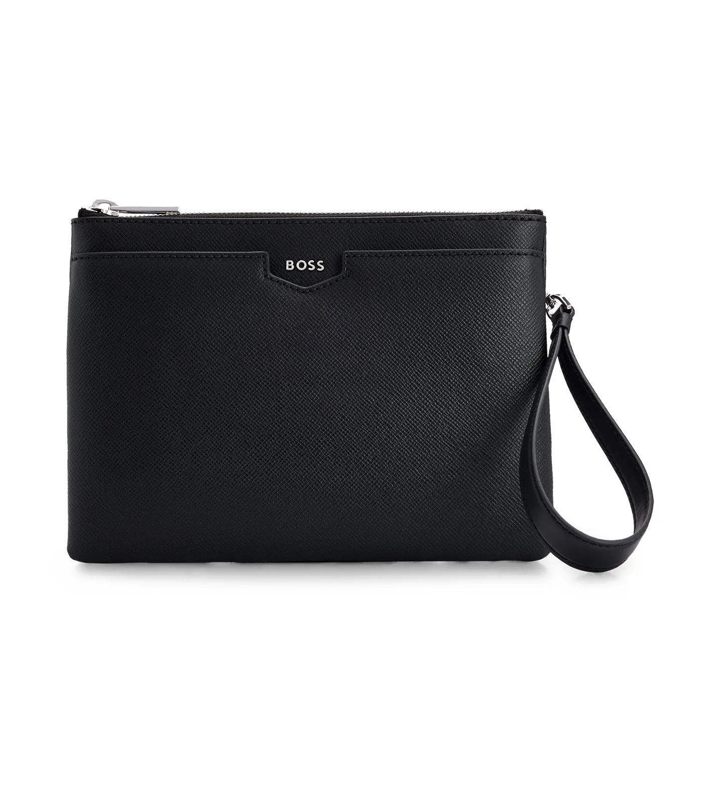 Leather Envelope Bag with Detachable Zipped Pouch