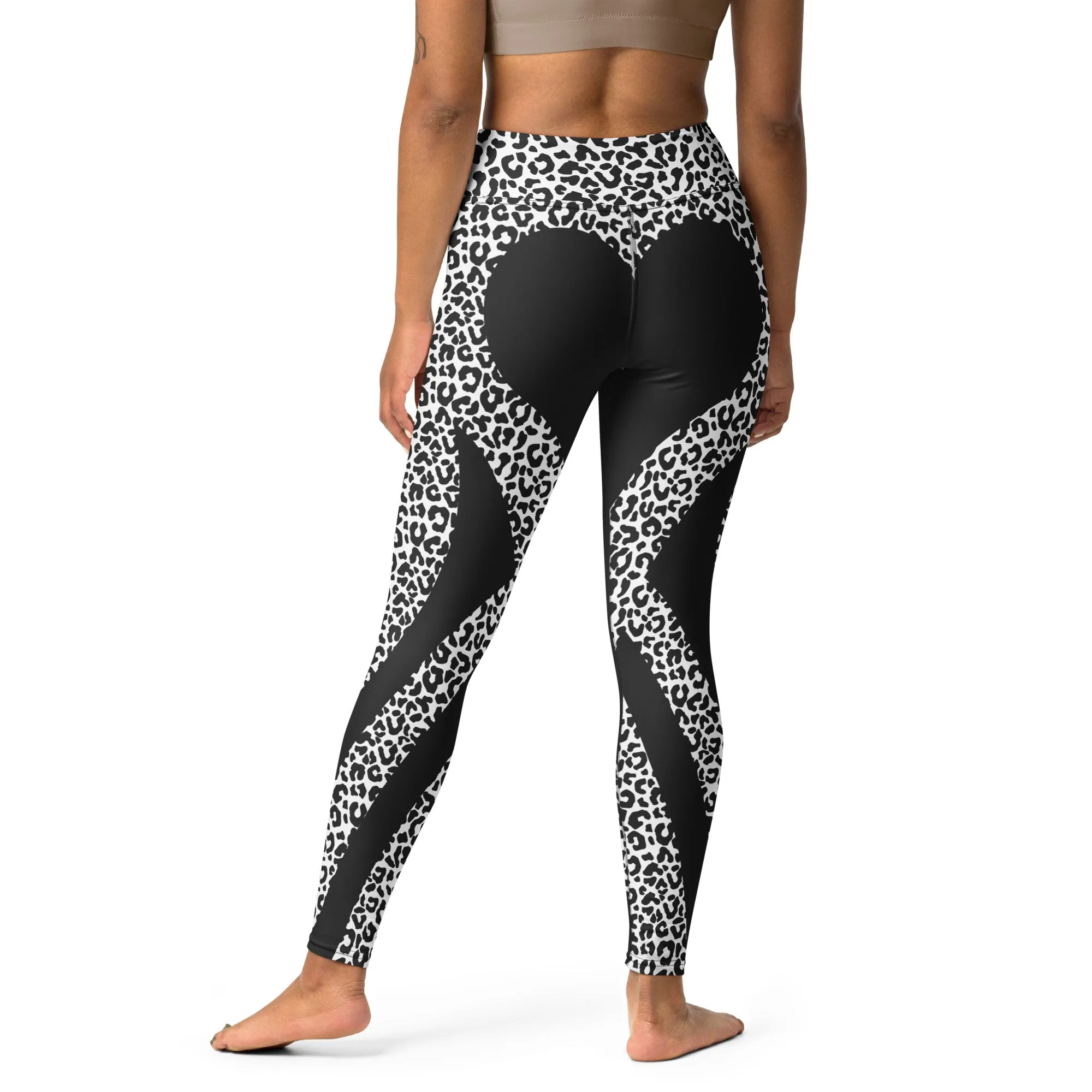 Leopard Heart Shaped Yoga Leggings