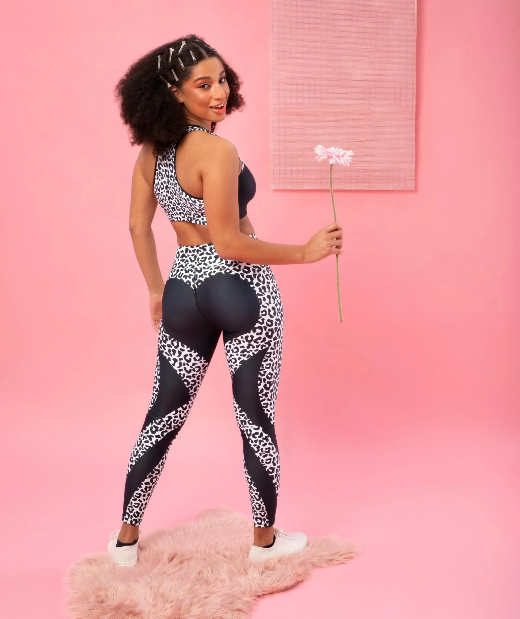 Leopard Heart Shaped Yoga Leggings