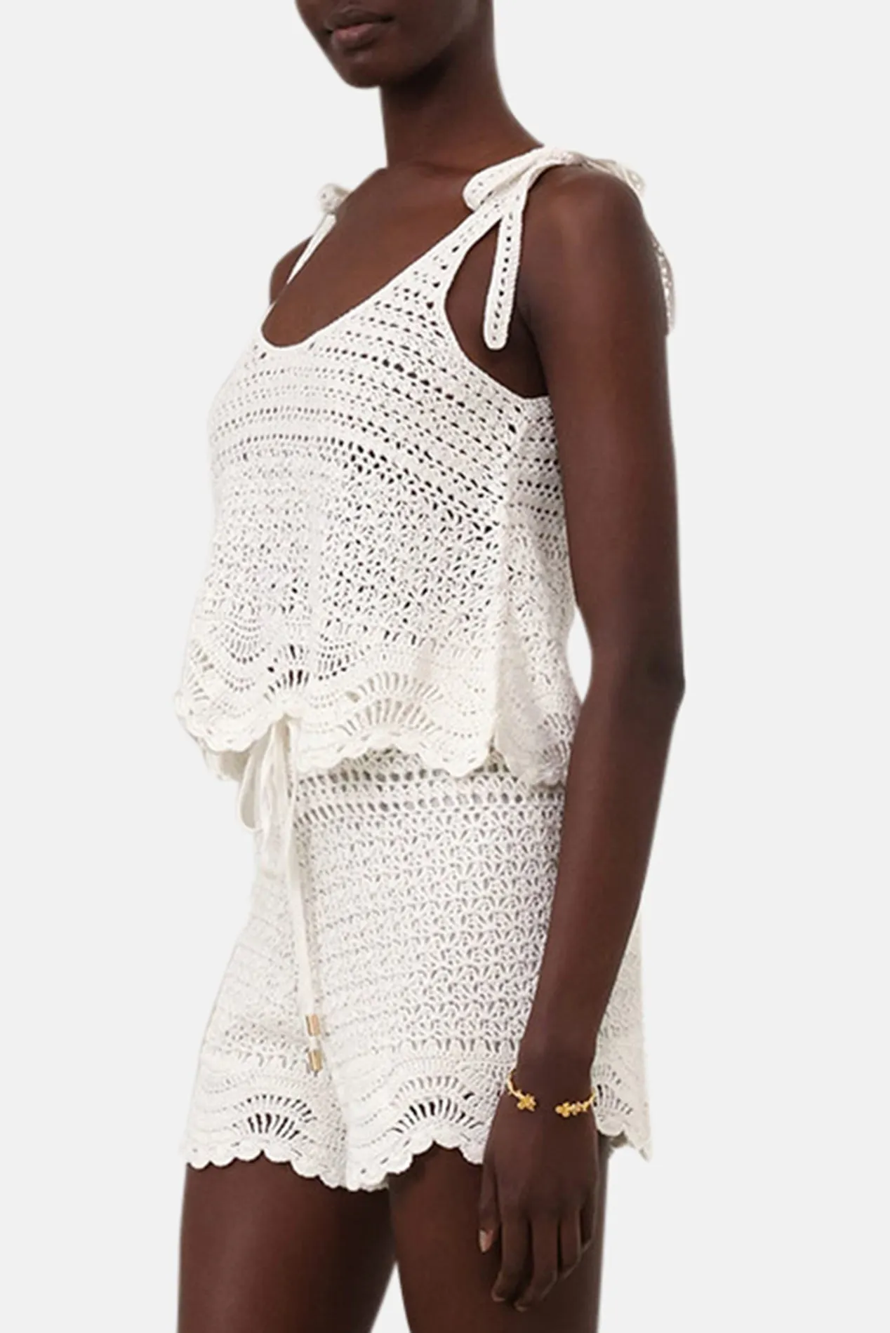 Lightburst Textured Swing Tank Ivory