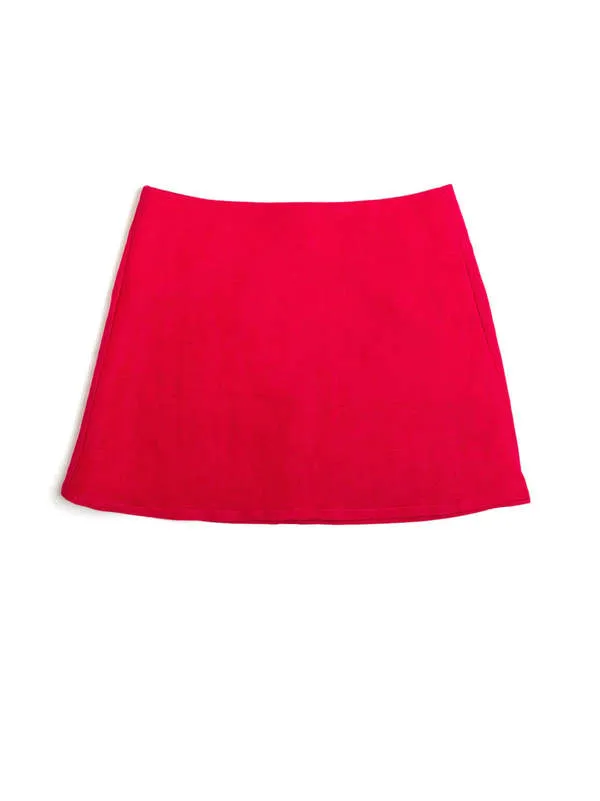 Linen Dart Skirt - Berry