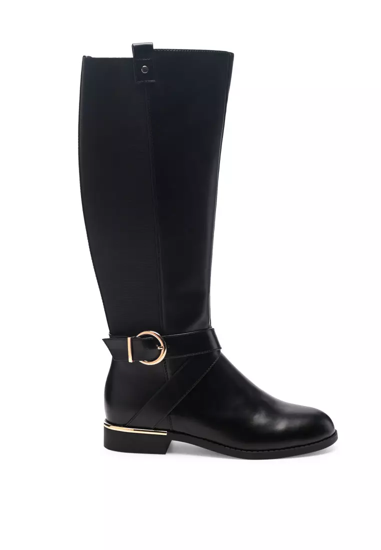 London Rag Beat Chill Knee High Boot in Black