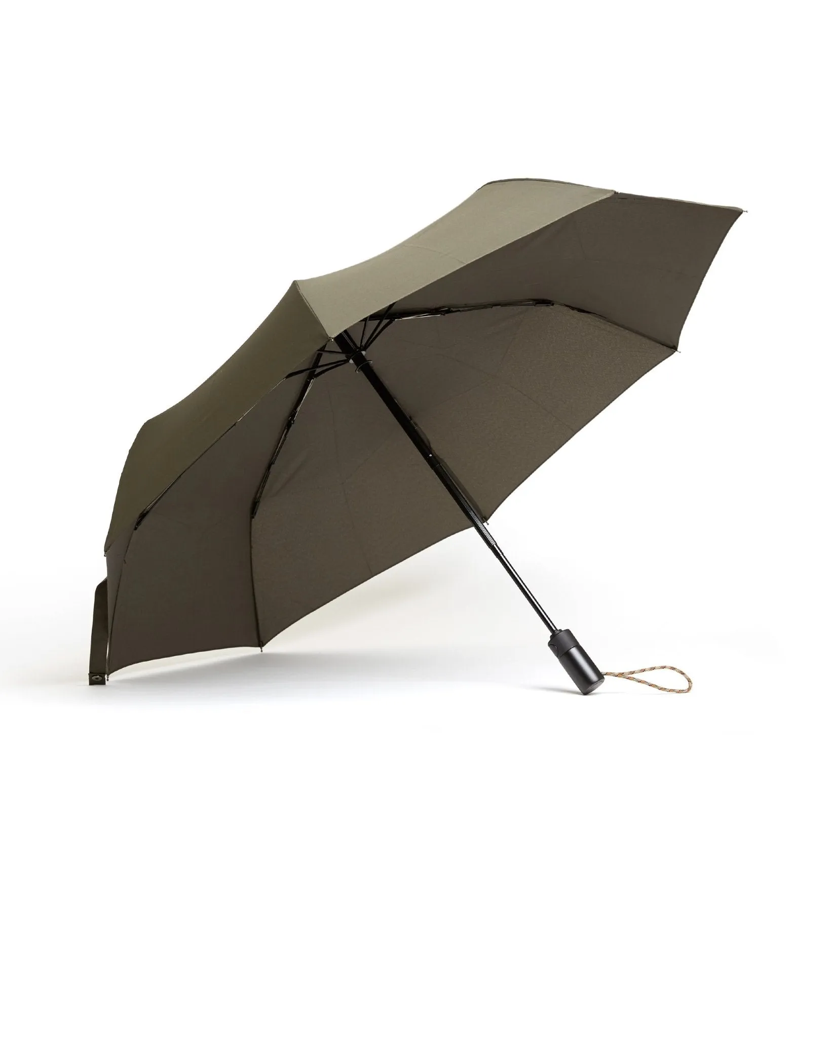 London Undercover Auto Push Button Compact Umbrella: Olive