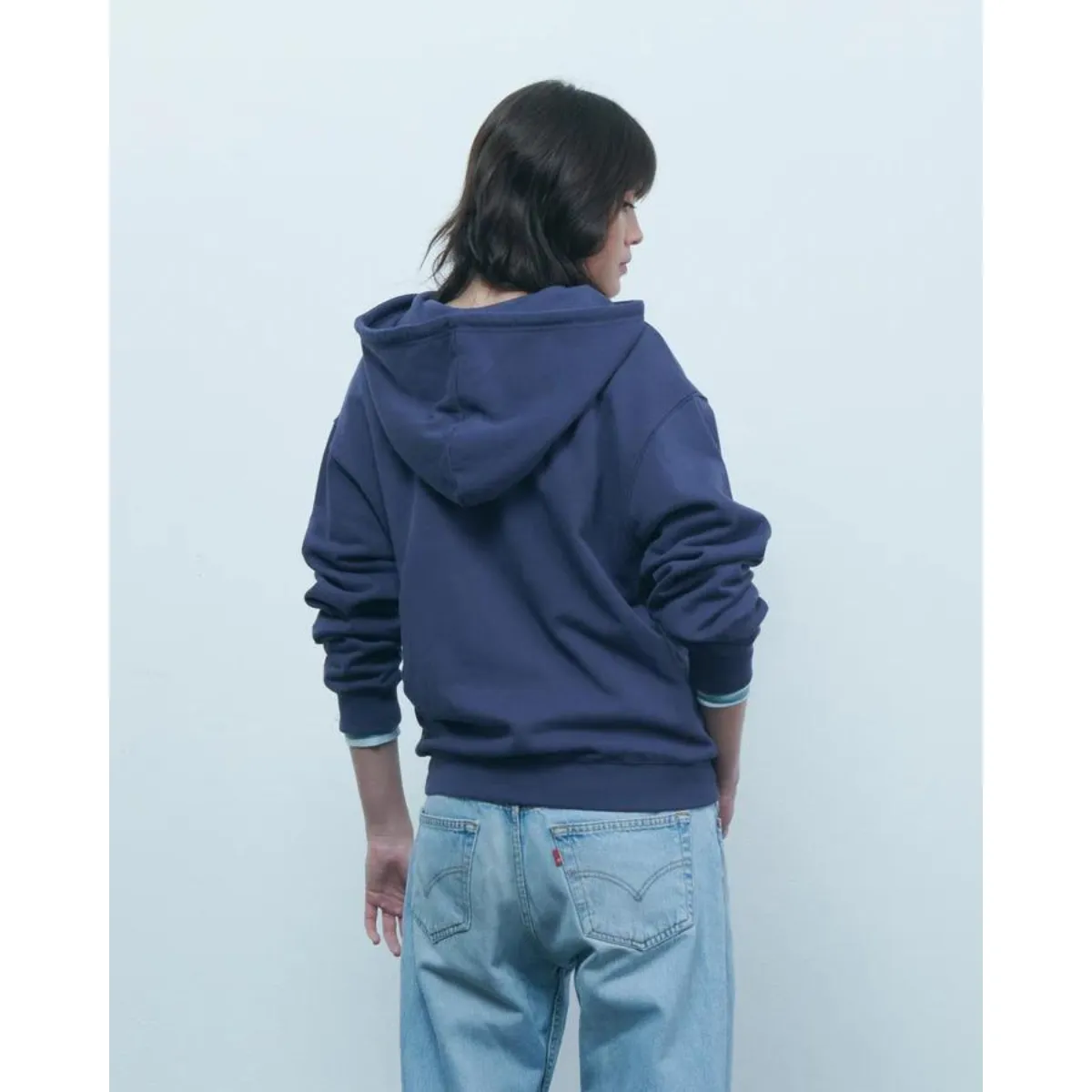 Maison Labiche   Reaumur Amour /Gots Hoodie Carbon Blue