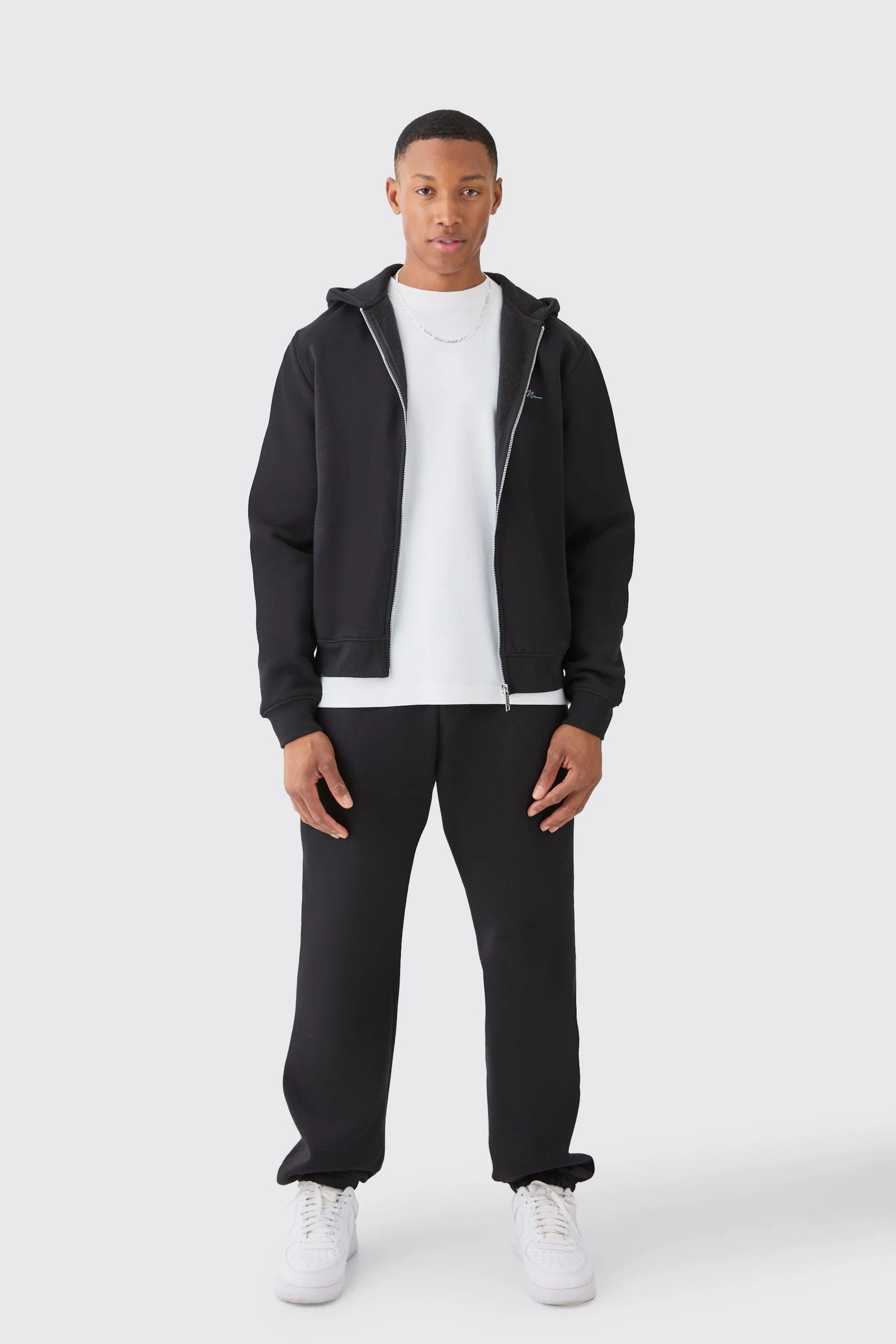 Man Signature Boxy Zip Through Hooded Tracksuit