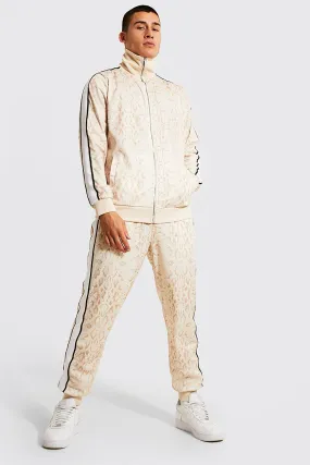 Man Snake Tricot Funnel Zip Tracksuit | boohooMAN UK