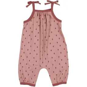 Maniere Baby Ribbed Berry Romper, Mauve