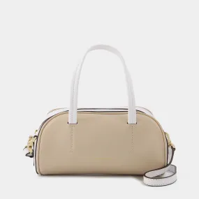 Manu Atelier  Hourglass Bag in Ivory and White Leather