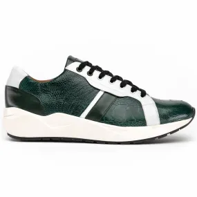 Marco Di Milano Lyon Ostrich Leg & Calfskin Sneakers Green / White