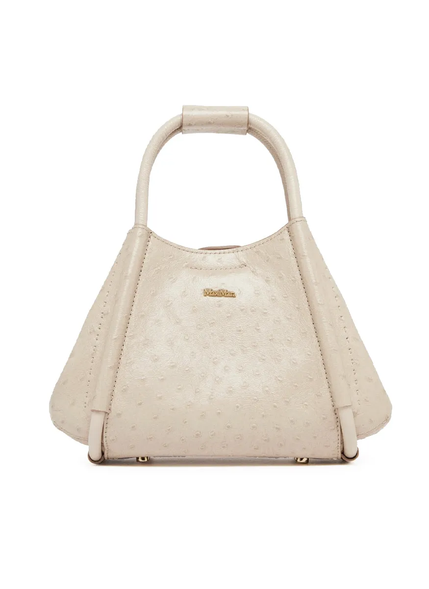 Max Mara Marine XS Ostrich Handbag in Beige