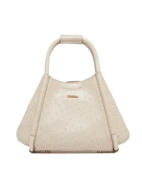 Max Mara Marine XS Ostrich Handbag in Beige