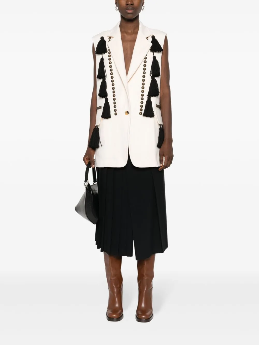 Max Mara    Max Mara Studded Wool Vest