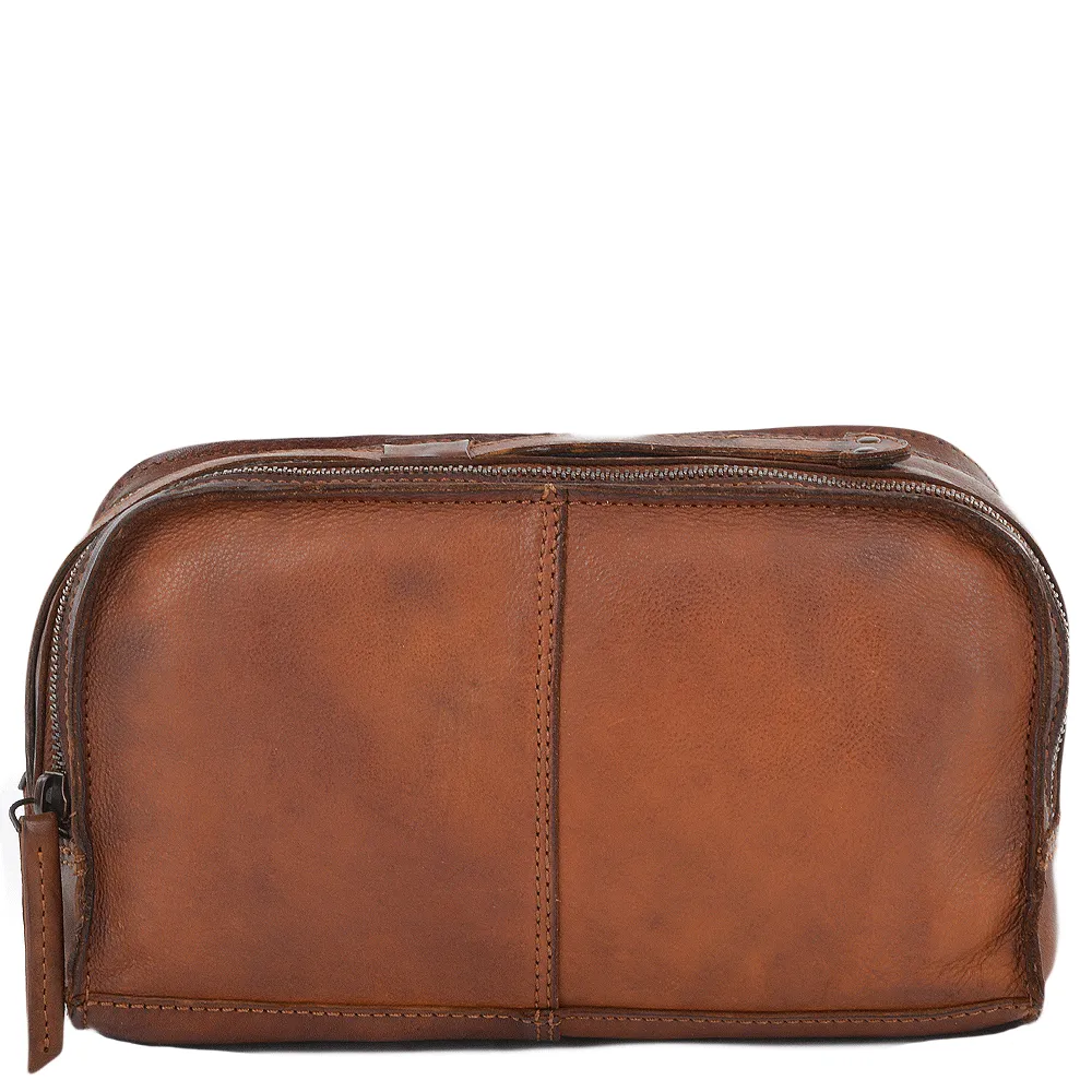 Mens Leather Vintage Wash Bag Rust : 7998