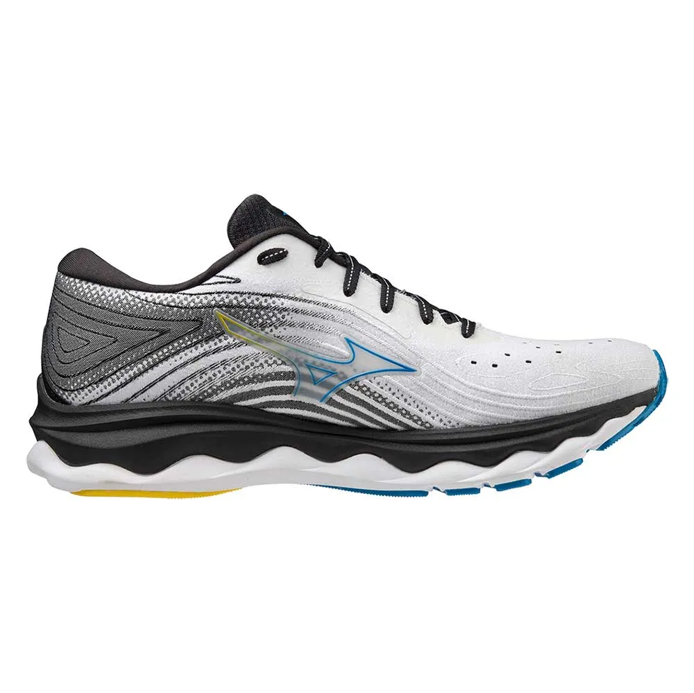 Men's Wave Sky 6 Running Shoe - White/Cyber Yellow - Regular (D)