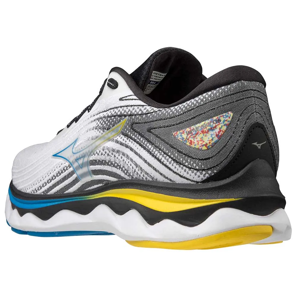 Men's Wave Sky 6 Running Shoe - White/Cyber Yellow - Regular (D)