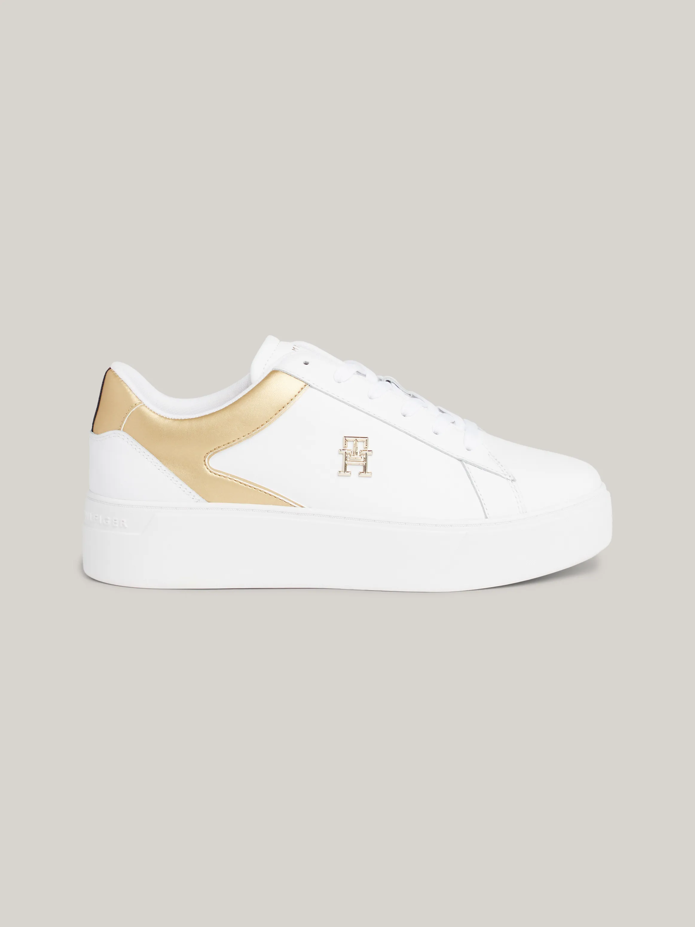 Metallic Leather Platform Court Trainers | Sneakers | Tommy Hilfiger