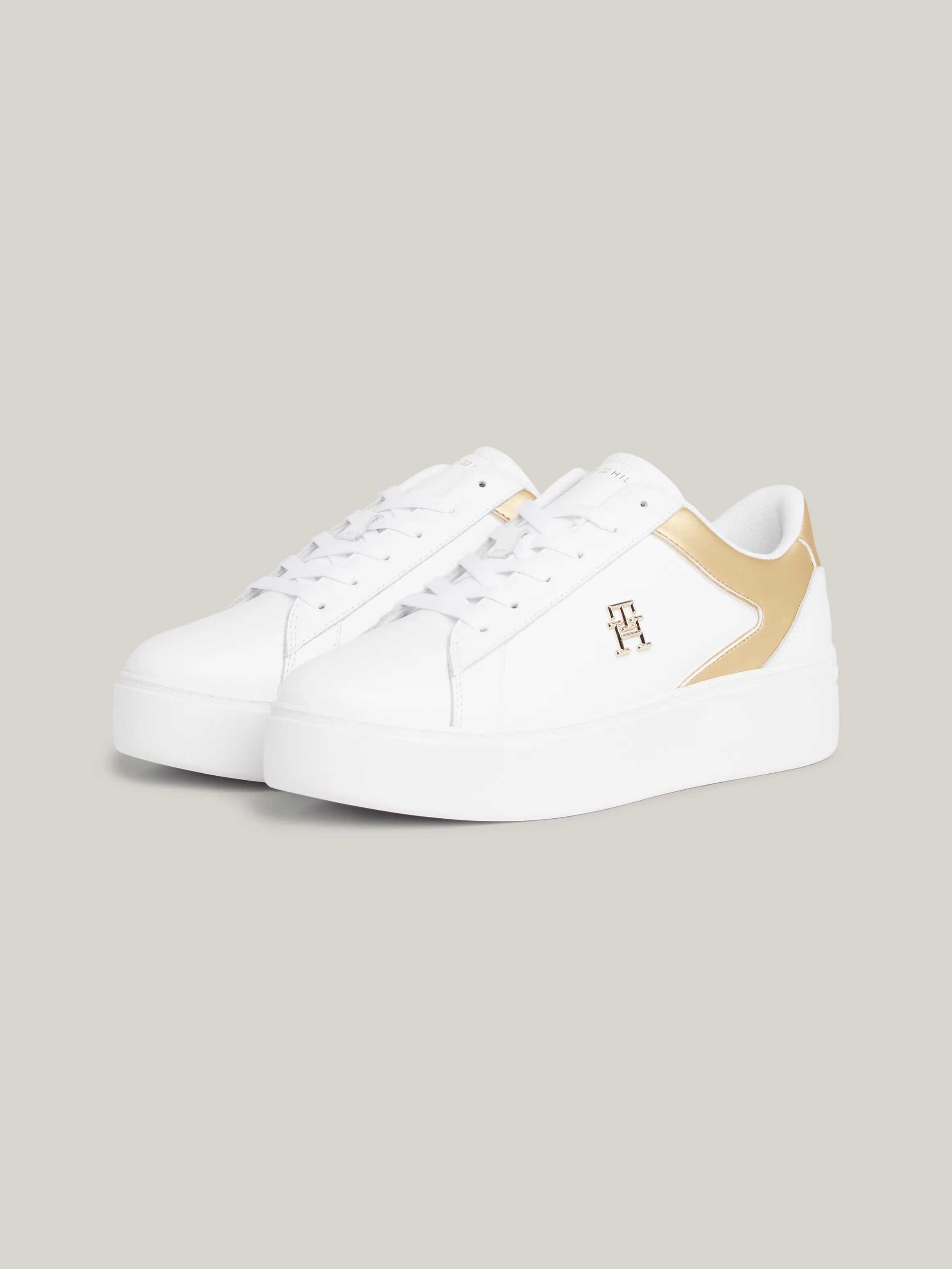 Metallic Leather Platform Court Trainers | Sneakers | Tommy Hilfiger