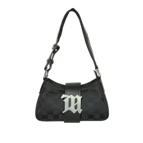 MISBHV MONOGRAM NYLON SHOULDER BAG SMALL, Black 