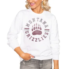 Montana Grizzlies Women's White Vintage Days Perfect Pullover Sweatshirt