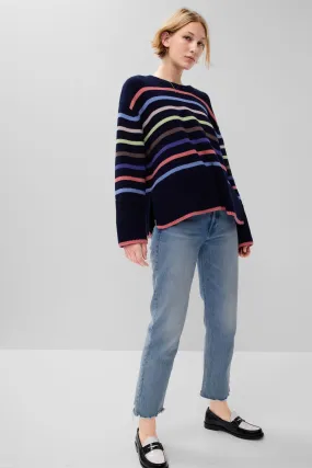 Navy Stripe Crewneck Jumper