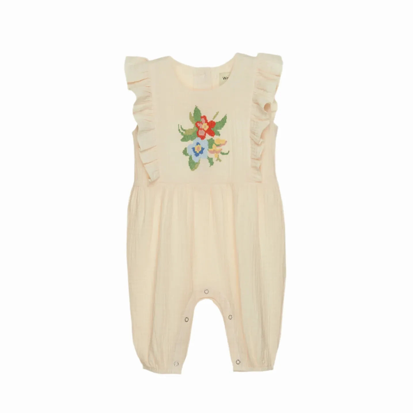 NEEDLEPOINT RUFFLED ROMPER