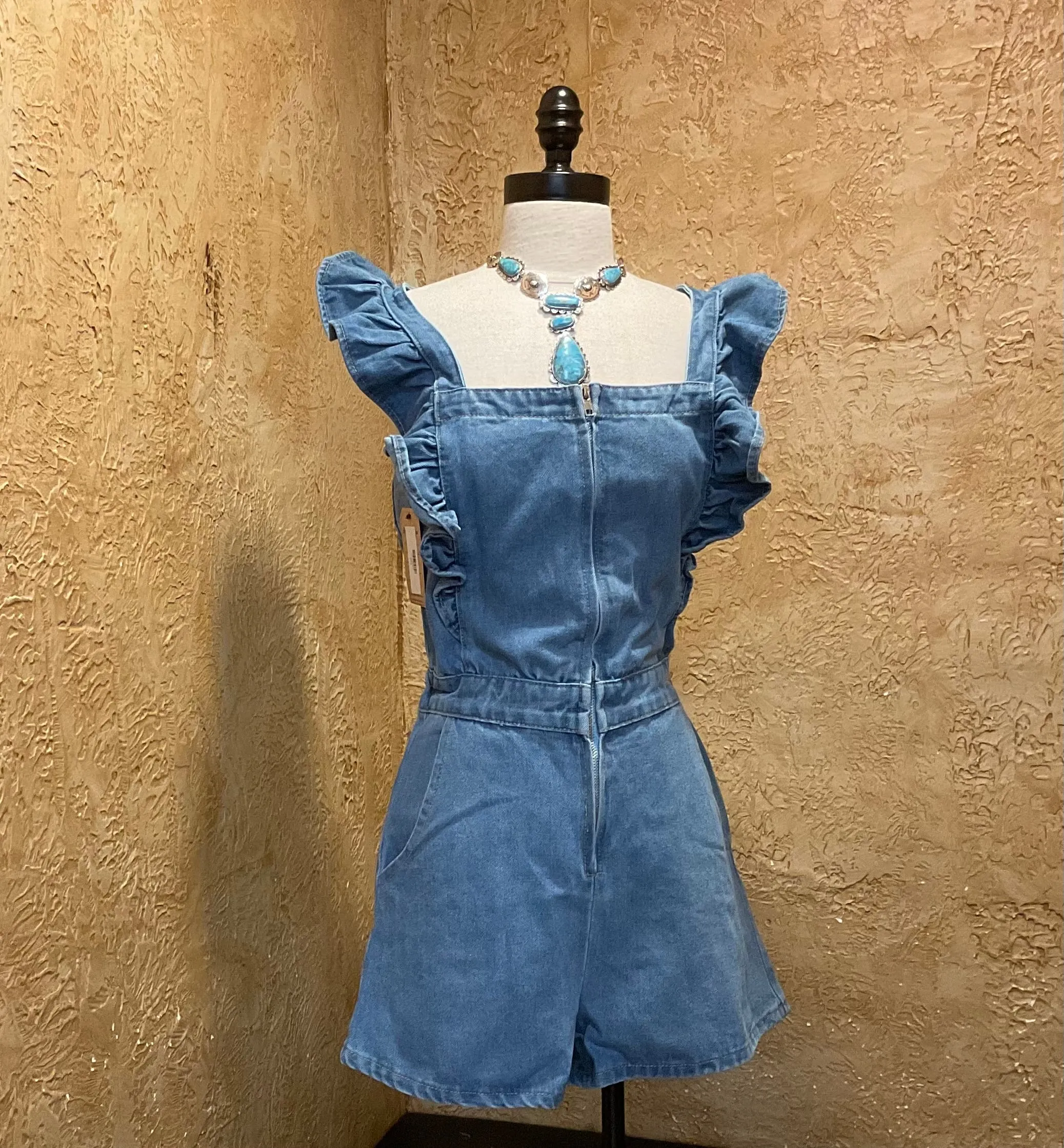 NIKI DENIM ROMPER