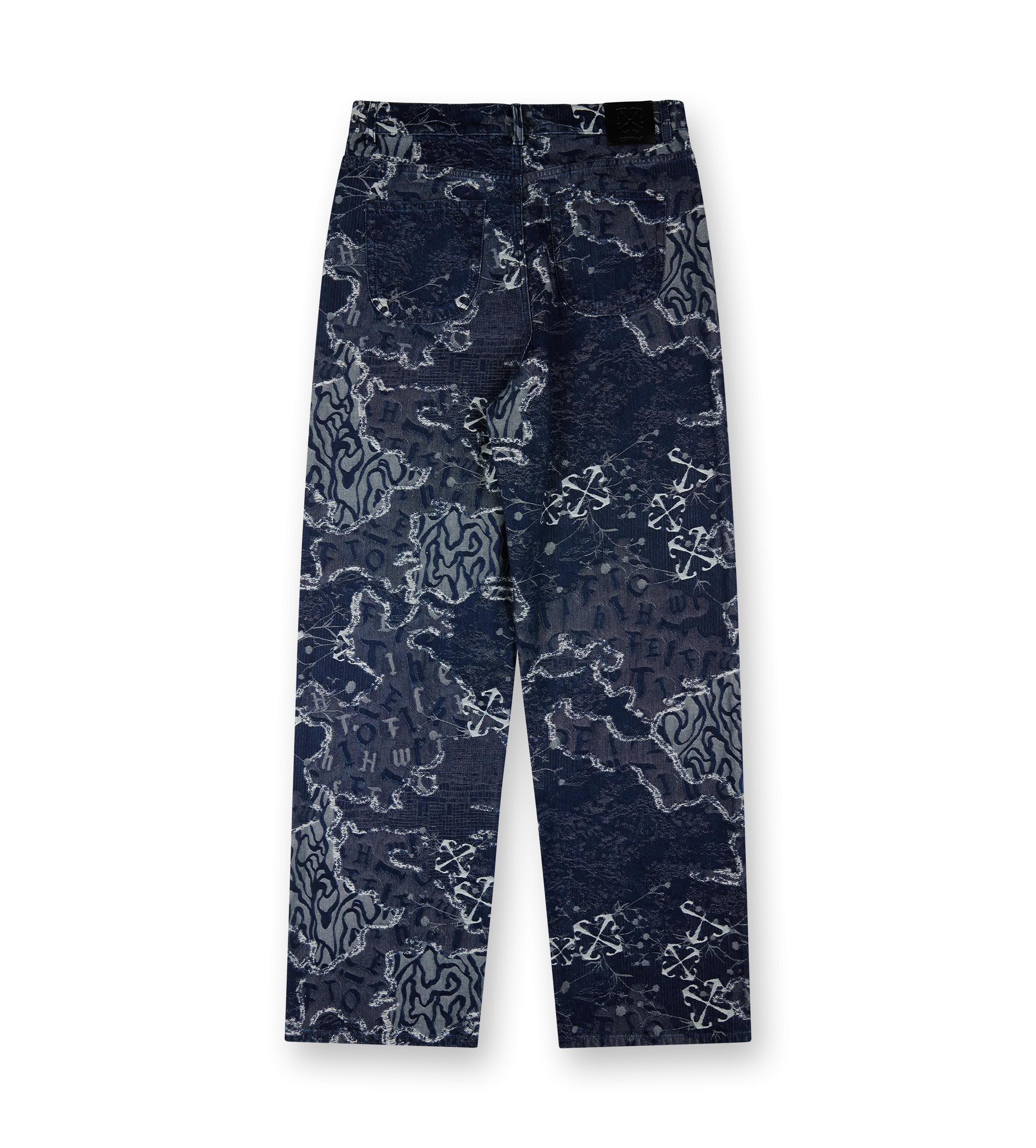 Off-White    Blue Camo Jacquard Straight Jeans Blue