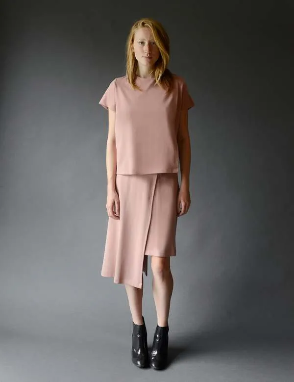 One Sided Skirt - Blush