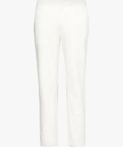 Onia Mens White Mid-rise straight-leg cotton and linen-blend trousers