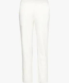 Onia Mens White Mid-rise straight-leg cotton and linen-blend trousers