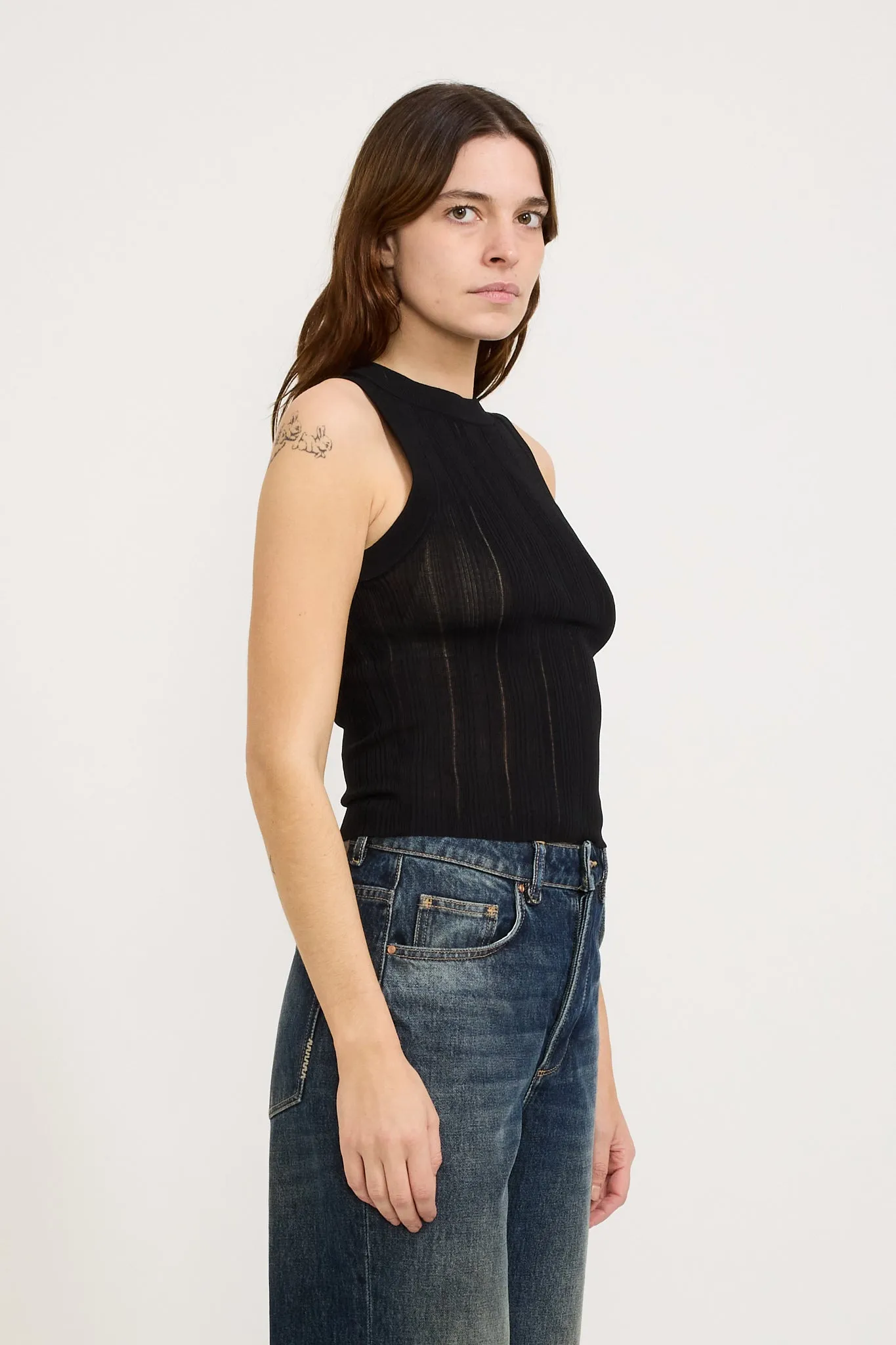 Opal Knit Tank Black