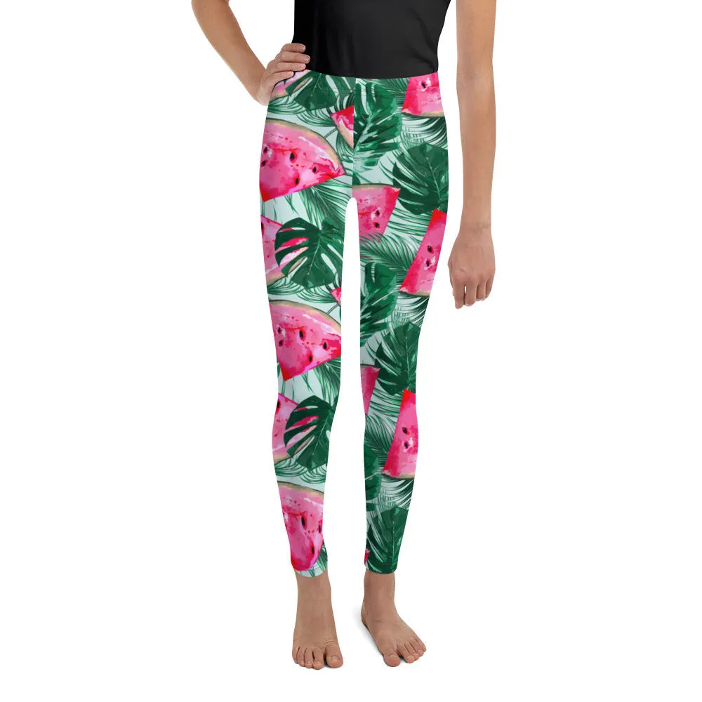 Palm Leaves & Watermelon Youth Leggings