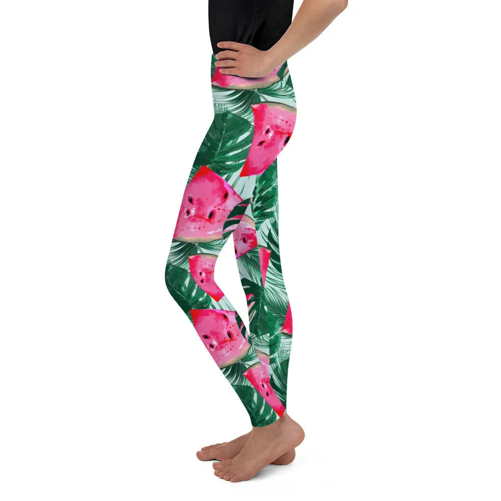 Palm Leaves & Watermelon Youth Leggings