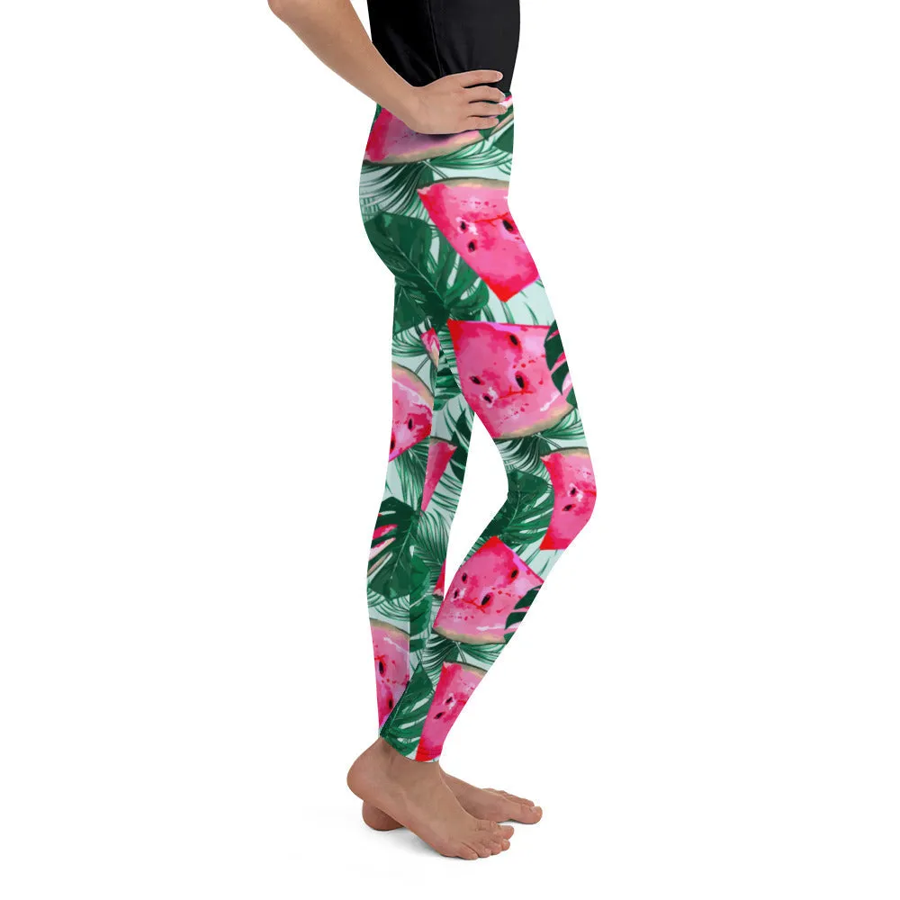 Palm Leaves & Watermelon Youth Leggings